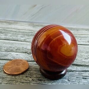 Sardonyx Sphere Palm Stone Strength Protection Happiness Healing Reiki Gift